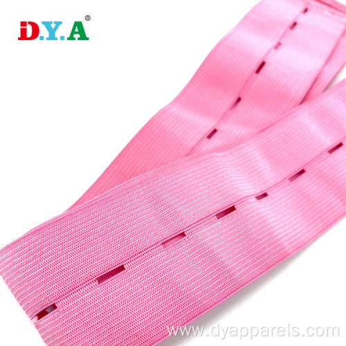 Custom Pink Knitted Buttonhole Elastic Band For Sewing